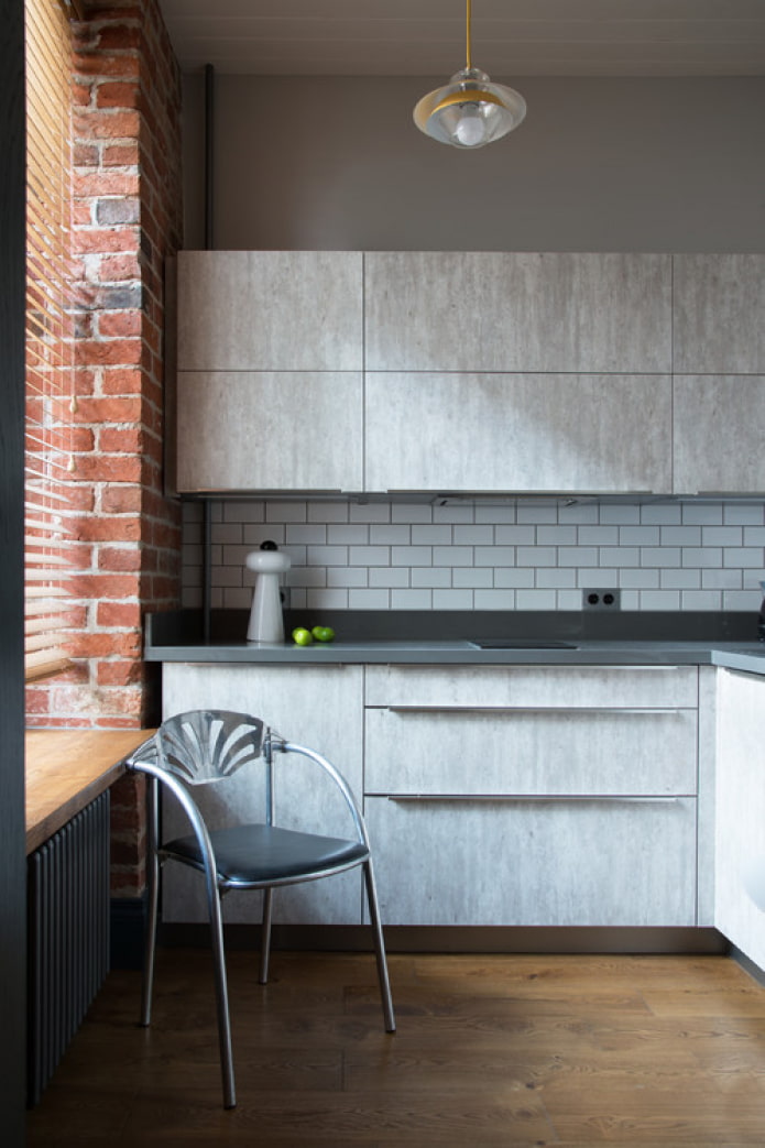 stratifié dans la cuisine de style loft