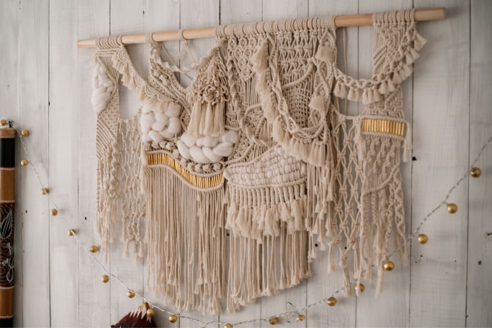 panneau en macramé