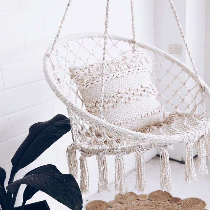 chaise en macramé