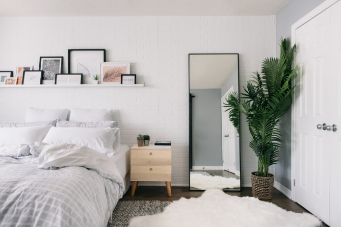 Conception de chambre à coucher de style scandinave