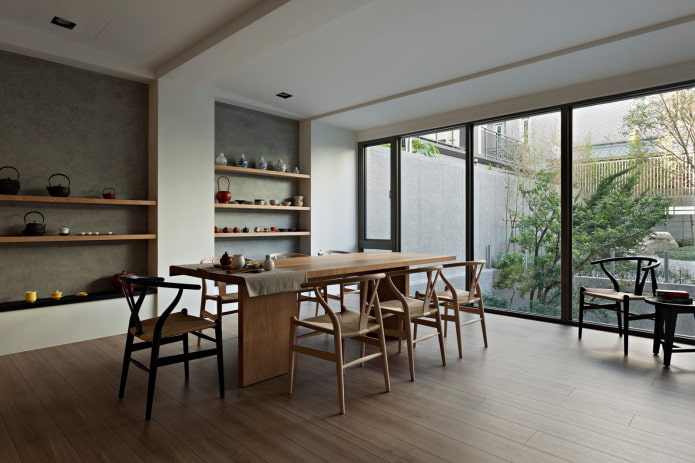 salle à manger minimaliste dans la maison