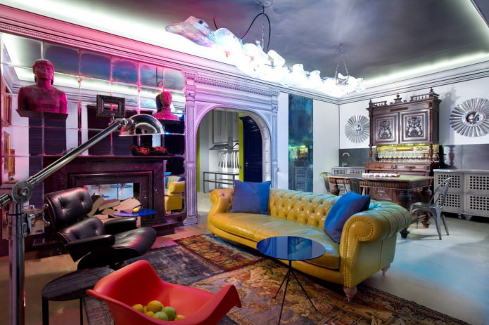 photo d'intérieur dans un style kitsch