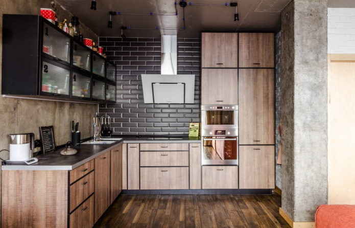 ensemble de cuisine de style loft