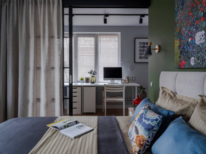 séparer le bureau dans la chambre