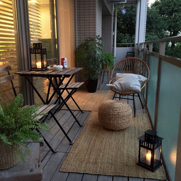 balcon ouvert dans un style moderne