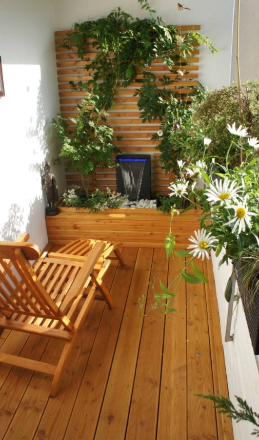 terrasse au sol du balcon