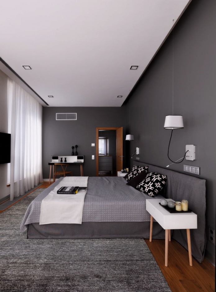 Chambre en gris terreux