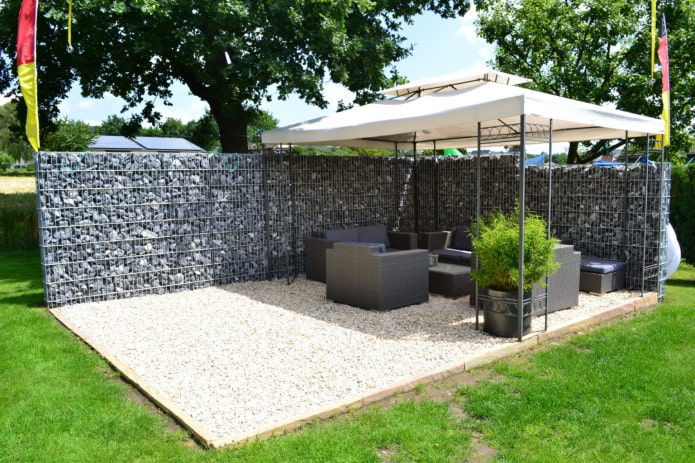 gabions dans le jardin