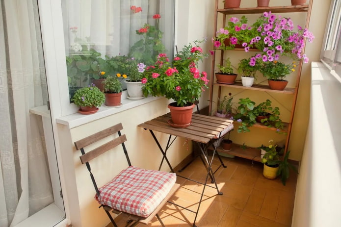 fleurs à l'intérieur du balcon