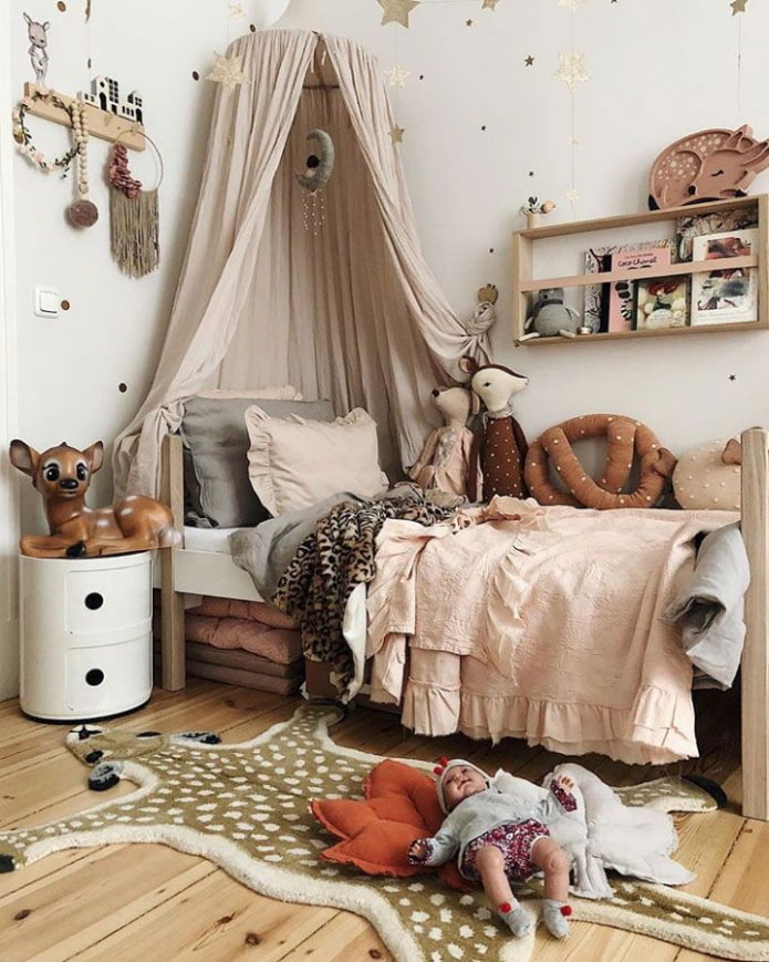 chambre d'enfant de style bohème