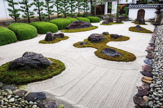 Jardin de rocaille japonais à la campagne