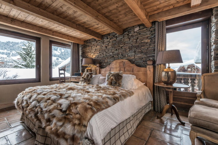 chambre de style chalet