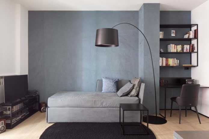 lampadaire minimaliste avec pied incurvé