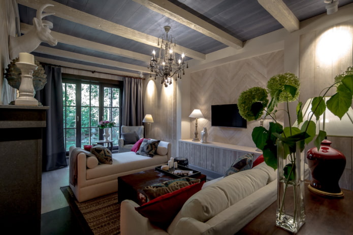 plafond de style campagnard