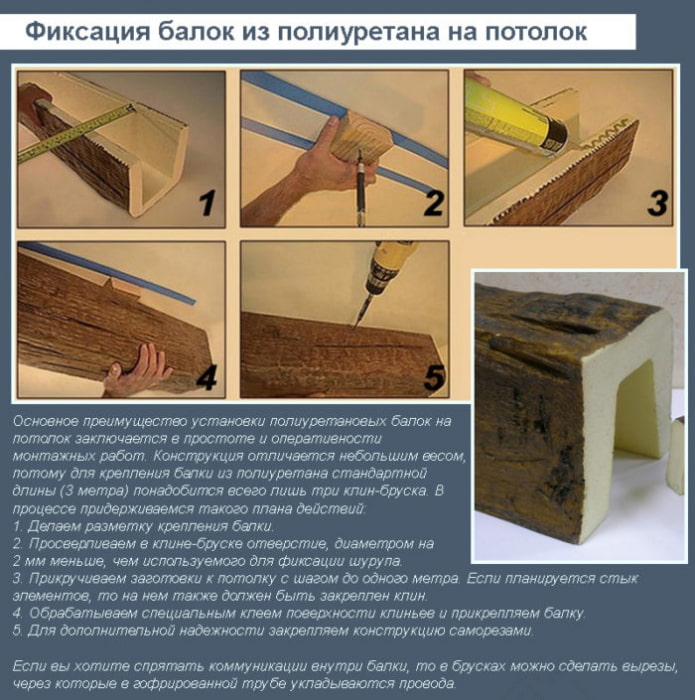 Comment fixer des fausses poutres en polyuréthane au plafond