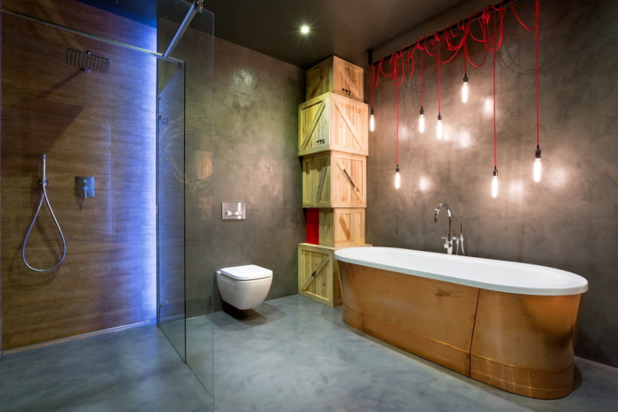 salle de bain style loft