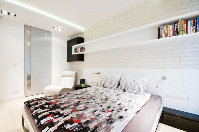 chambre dans la conception de l'appartement aux couleurs claires