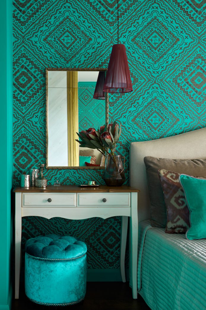 papier peint turquoise