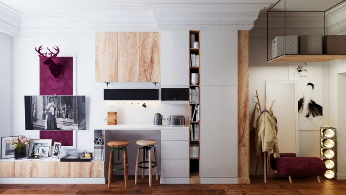 l'intérieur de l'appartement est de 15 m². m.