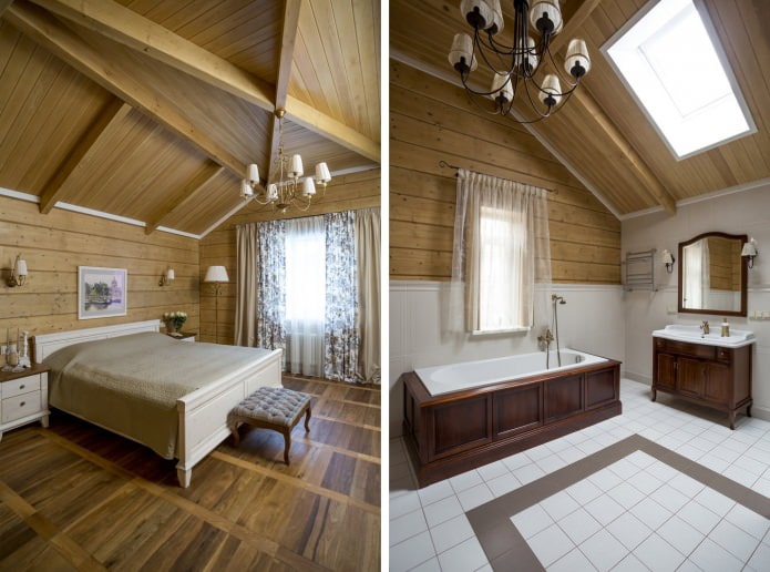 chambre et salle de bain dans les combles