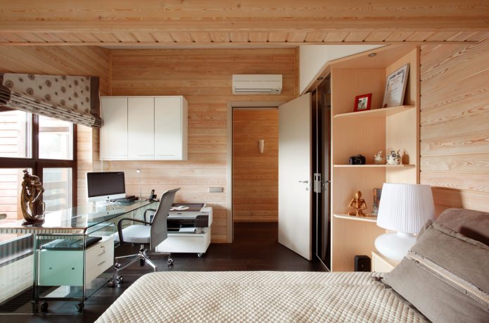 intérieur de la chambre-bureau dans le style européen