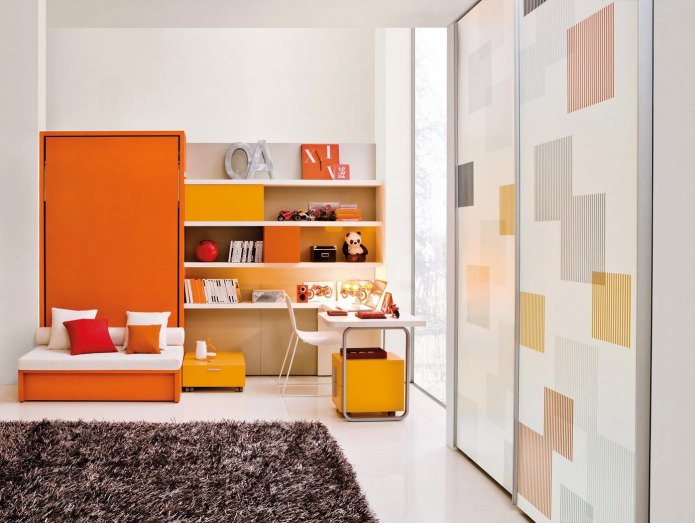 Chambre d'enfant orange