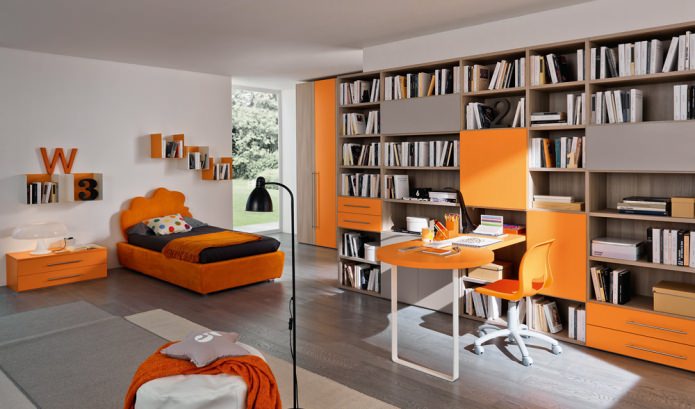 Chambre d'enfant orange