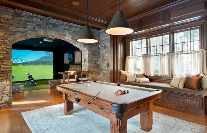 intérieur de la salle de billard dans la maison