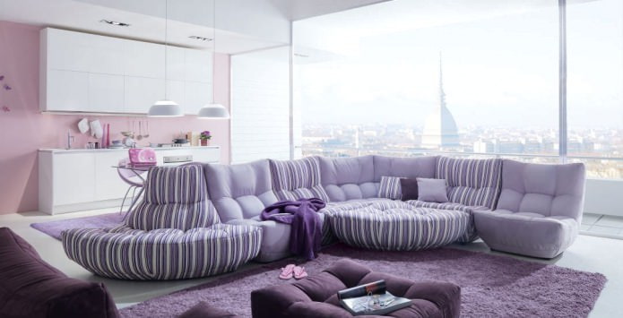 design de salon en couleur lilas