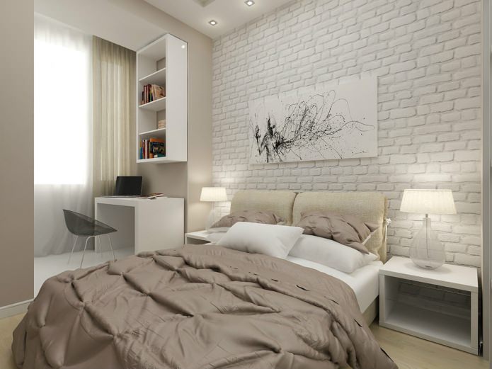 chambre design dans un studio de 45 m². m.