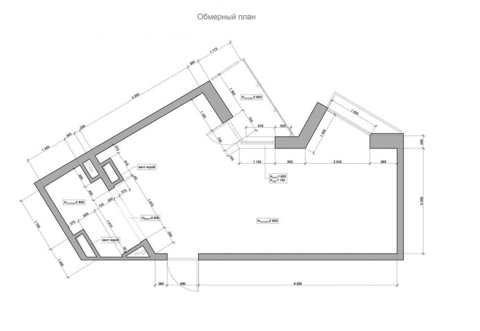 plan de mesure pour un appartement de 41 m². m.