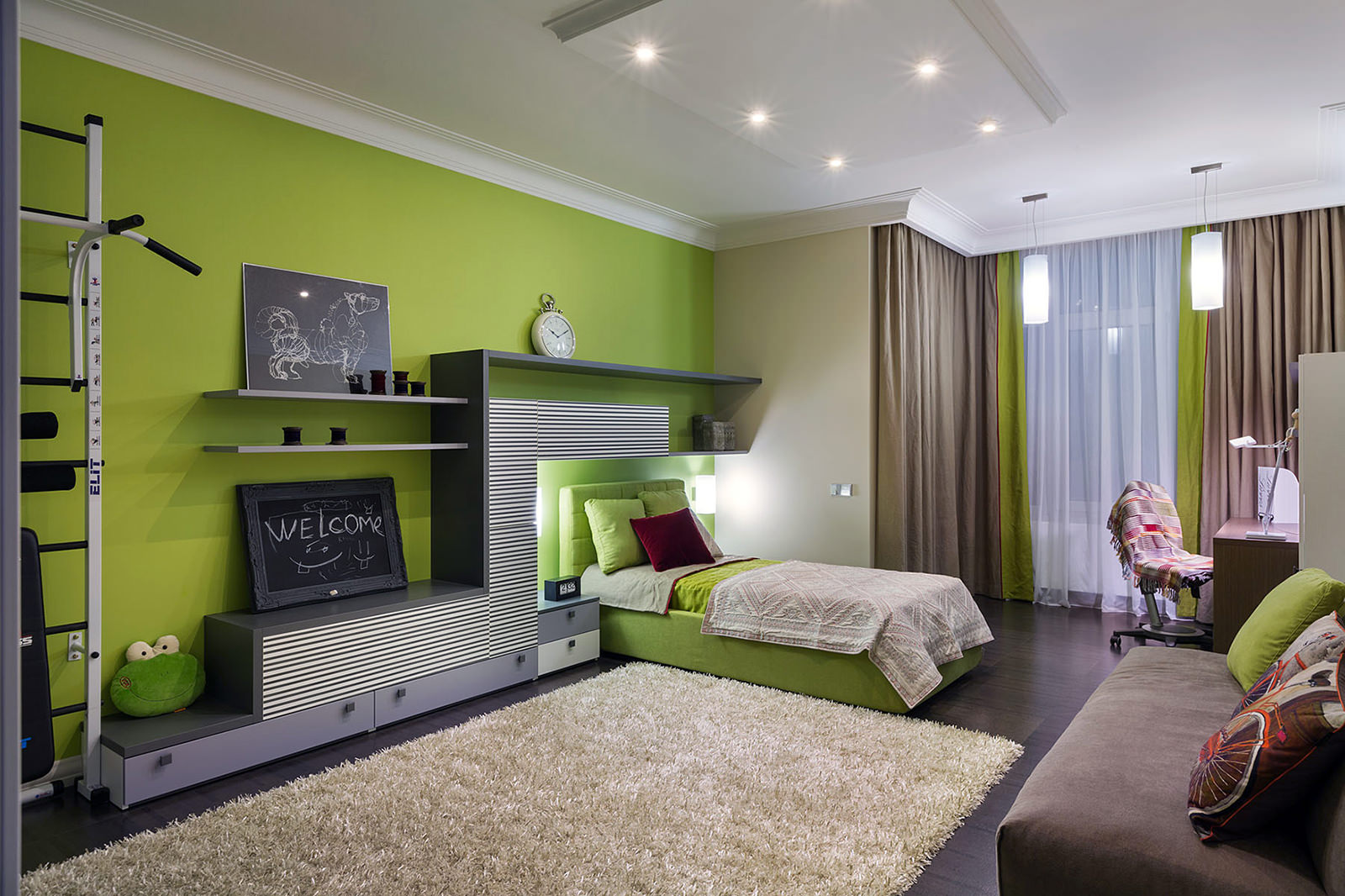 Chambre d'enfant en vert