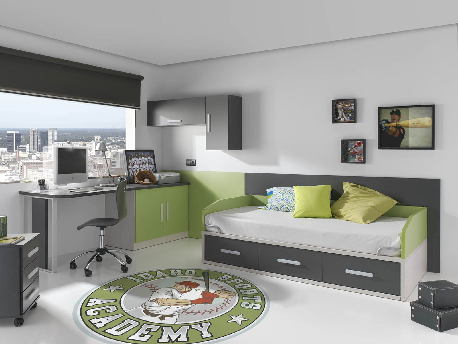 Chambre d'enfant en vert