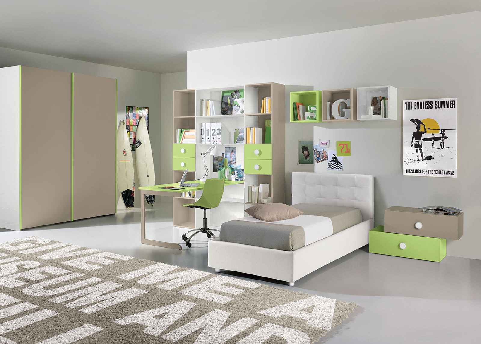 Chambre d'enfant en vert