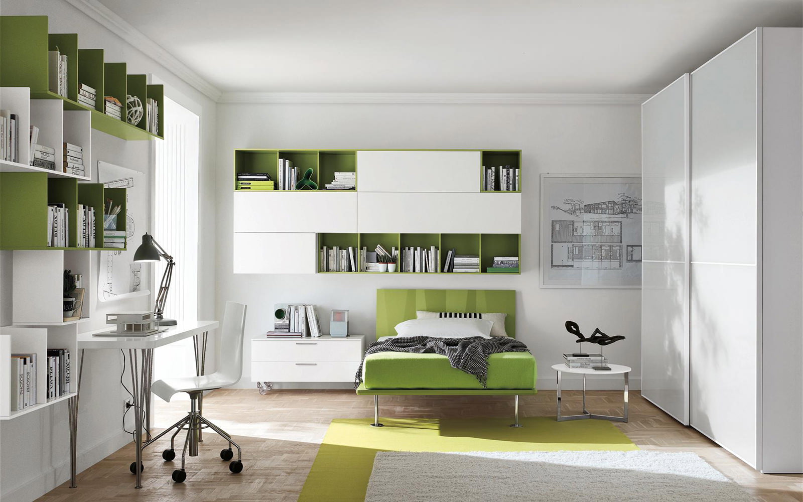 Chambre d'enfant en vert