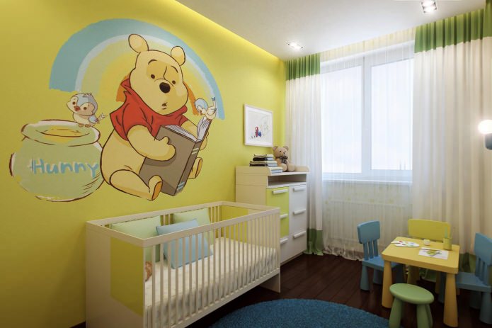 nursery na kulay dilaw na tono