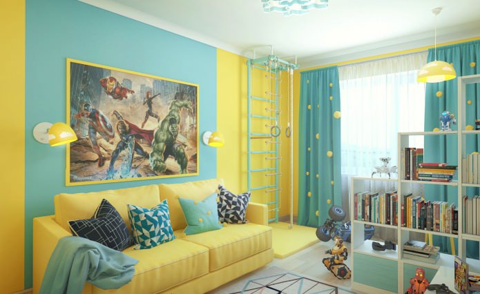 chambre d'enfant jaune