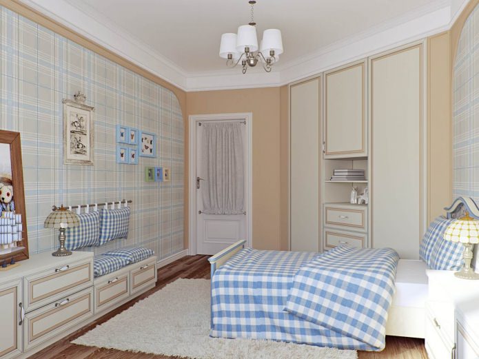 chambre d'enfant dans un style campagnard