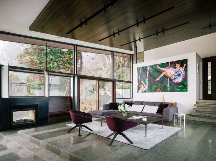 intérieur de la maison avec vue sur l'océan