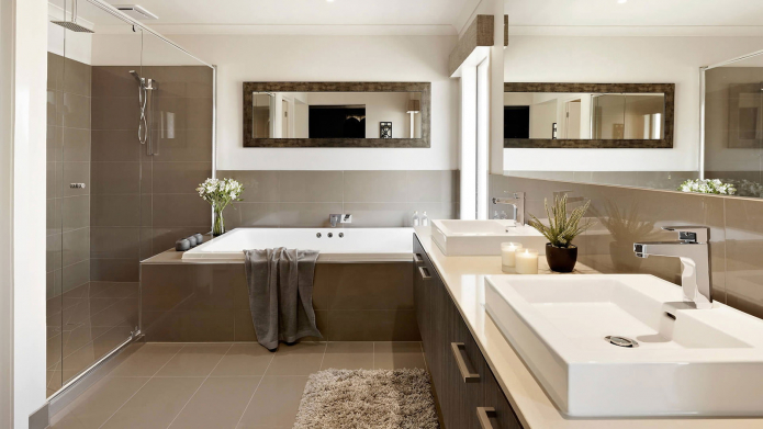 salle de bain marron