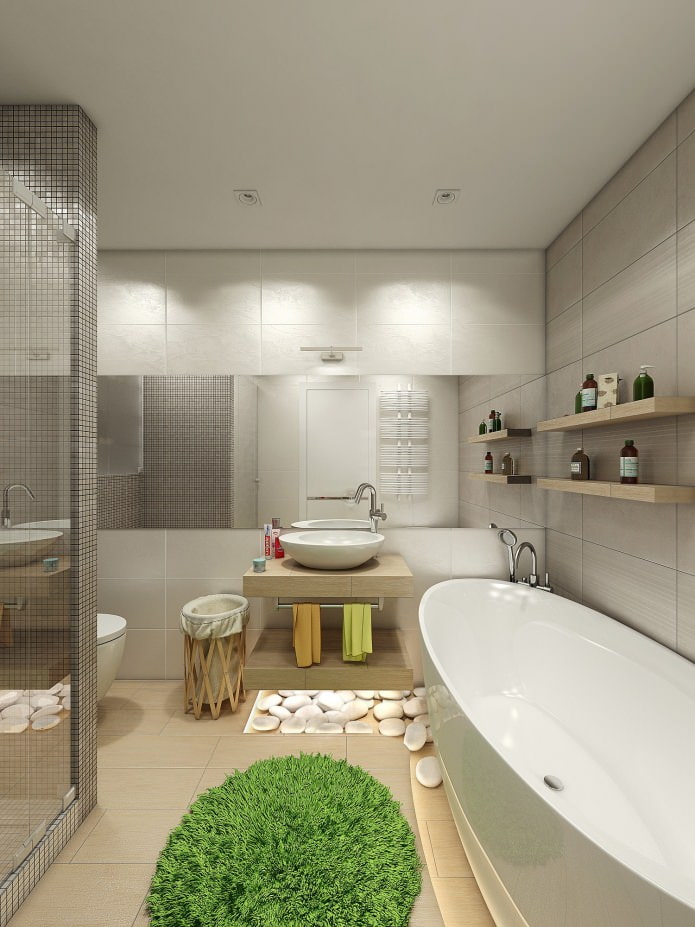 salle de bain en appartement design 80 m². m.