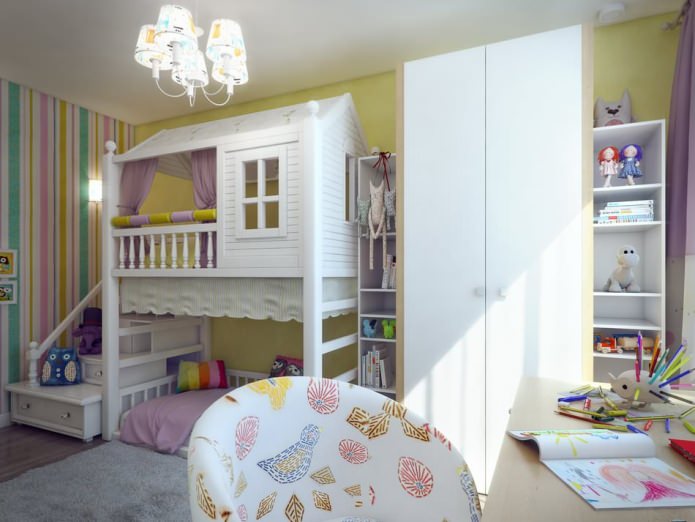 chambre d'enfants dans la conception de l'appartement 80 m². m.