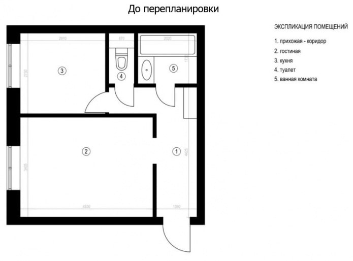 la disposition de l'appartement est de 37 m². m.