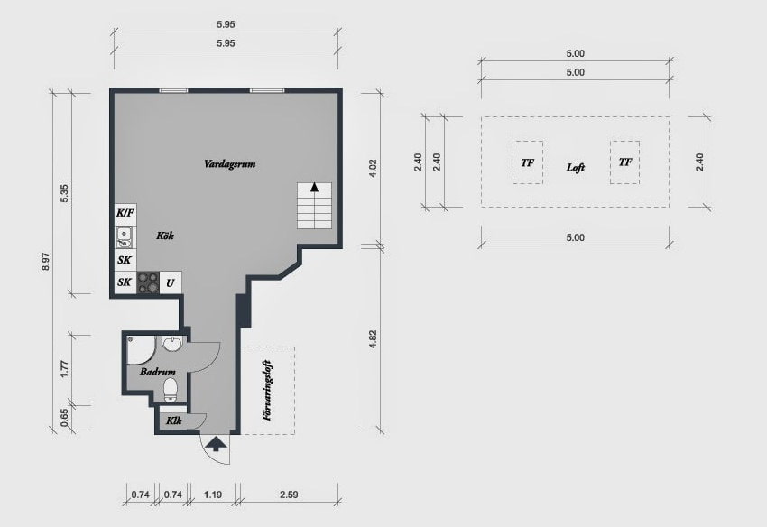 plan d'appartement type grenier