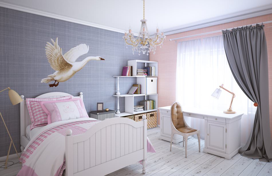 chambre d'enfant dans la conception d'un appartement de 68 m². m.