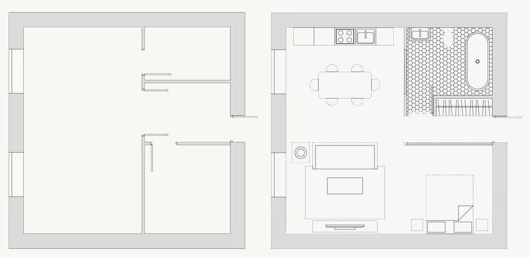 apartment na may kulay na pastel