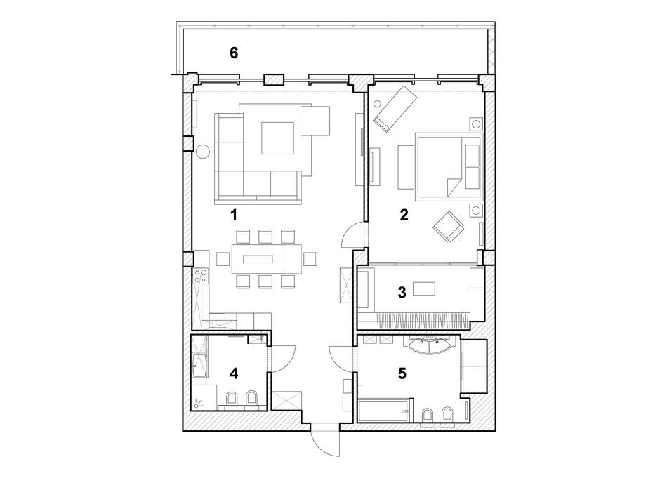 Design d'intérieur d'appartement moderne dans le style du minimalisme