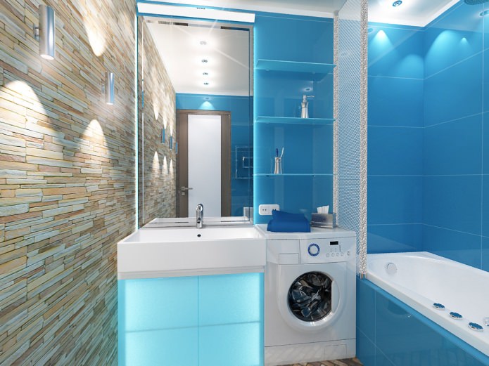 salle de bain dans les tons bleus