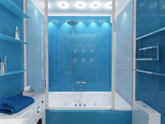 salle de bain dans les tons bleus