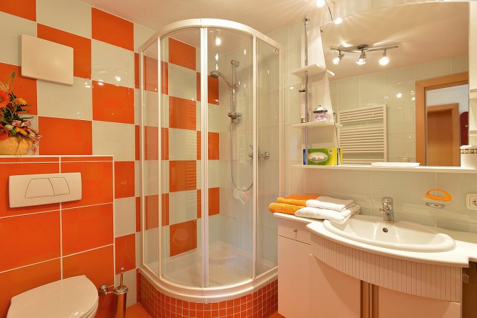 salle de bain en orange